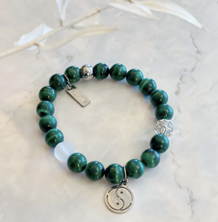 Bracelet douleurs pierres naturelles malachite